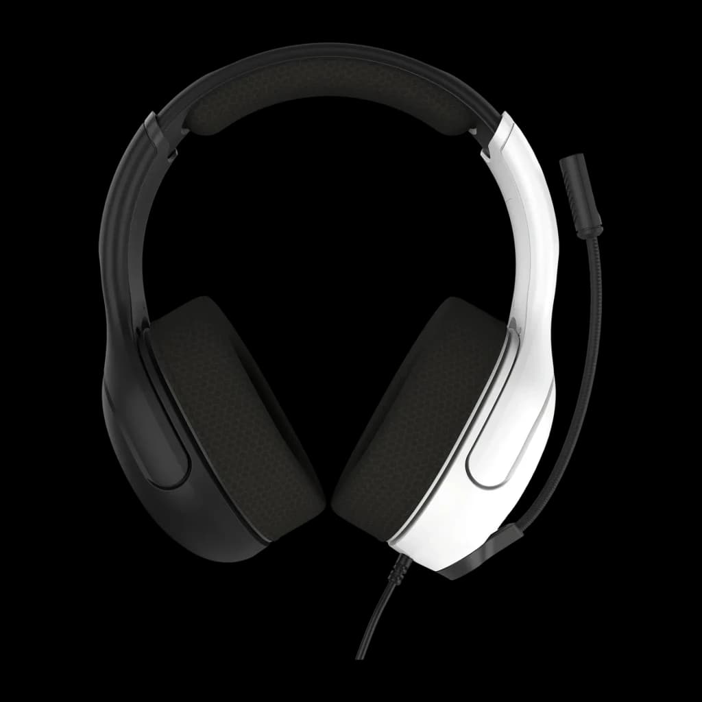 Casque Gaming Turtle Beach Airlite Fit Microphone Boom avec Mute, vue avant: arceau rembourré, coussinets noirs et bras