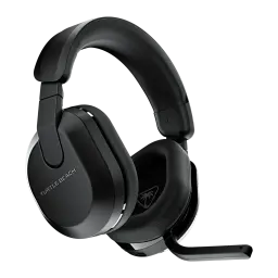 Casque Gaming Turtle Beach Stealth 600 Gen 3 PS Sans Fil, vue latérale: logo Turtle Beach sur oreillette gauche et micro