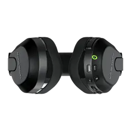 Casque Gaming Turtle Beach Stealth 600 Gen 3 PS Sans Fil, vue avant replié: bouton MODE, port USB-C et LED verte