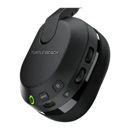Casque Gaming Turtle Beach Stealth 600 Gen 3 PS Sans Fil, détail latéral: boutons Mode, Bluetooth, power vert et molettes