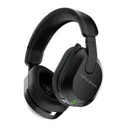 Casque Gaming Turtle Beach Stealth 600 Gen 3 PS Sans Fil, vue latérale: coussinets, logo et boutons avec LED verte