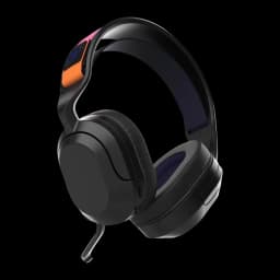 Auriculares JLab Audio Nightfall Wireless Gaming Headset Inalámbrico, vista lateral: diadema con detalles naranja y rosa