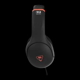 Casque Gaming Turtle Beach Airlite Fit avec Microphone, vue latérale: logo orange sur l'oreillette et bandeau Nintendo