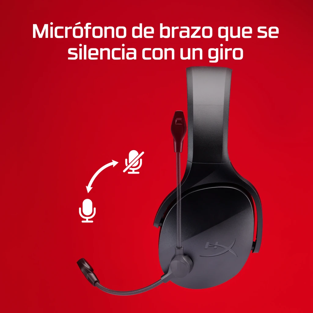 Auriculares Gaming HyperX Cloud Jet Inalámbrico Con Micrófono, detalle: micrófono de brazo flexible con silenciado por giro