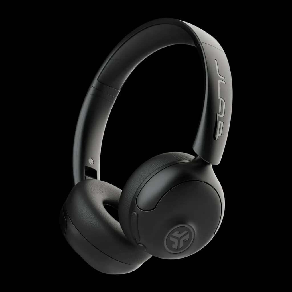 Auriculares JLab Audio Studio 2 Wireless Diadema On-Ear Bluetooth 5.4 negro, vista frontal: diadema con logo JLab