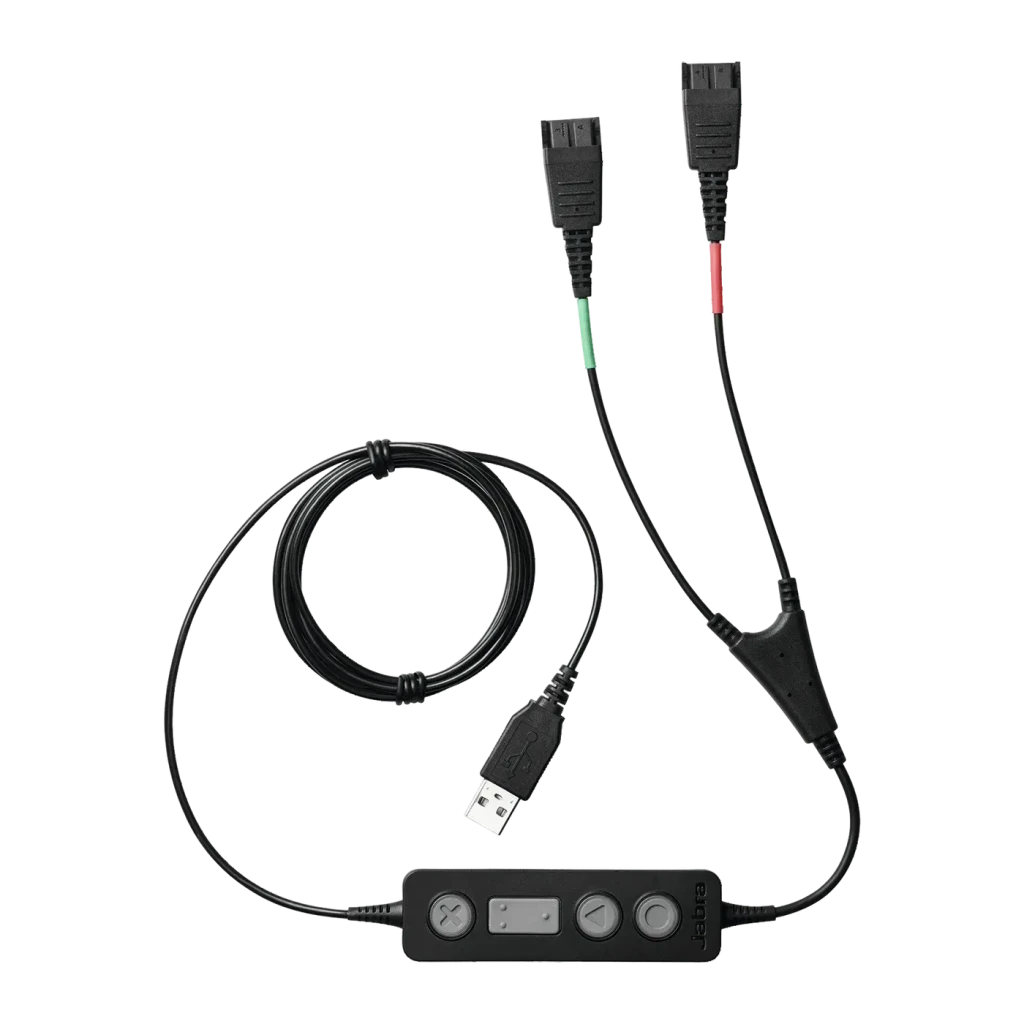Jabra Link 265 Cable Adaptador USB 2.0 a 2x QD para Auriculares Profesionales
