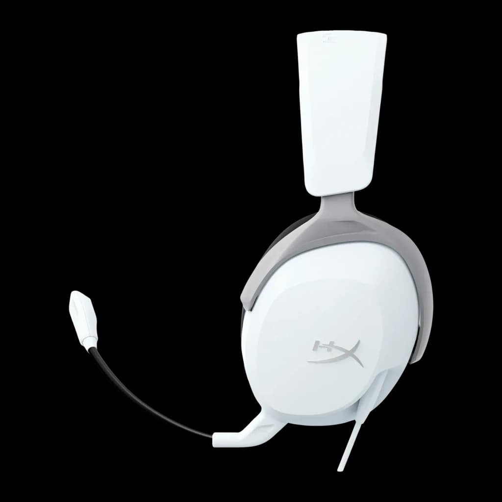 Auriculares Gaming HyperX Cloud Stinger 2 Core Micrófono Boom, vista lateral: logo HX en auricular derecho y micrófono boom