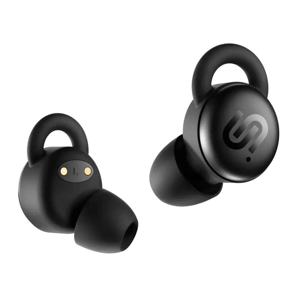 Écouteurs Urbanista Porto TWS In-Ear Bluetooth 5.4 27h (6h + étui), paire flottante: contacts dorés sur l'écouteur gauche