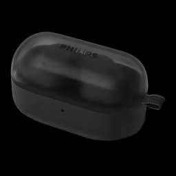 Auriculares Philips TAT2149 TWS Bluetooth 5.4 6h + 8h estojo Multiponto, detalhe: estojo preto fechado com logo Philips