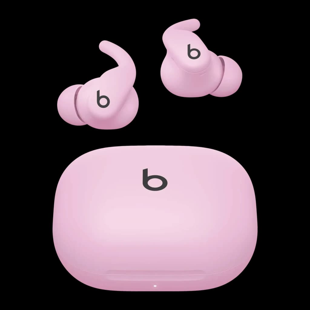 Écouteurs Beats Powerbeats Fit Réduction de Bruit Active Intra-Auriculaires Bluetooth roses, vue frontale: deux écouteurs