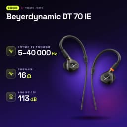 Écouteurs Beyerdynamic DT 70 IE In-Ear Jack 3,5 mm - caractéristiques