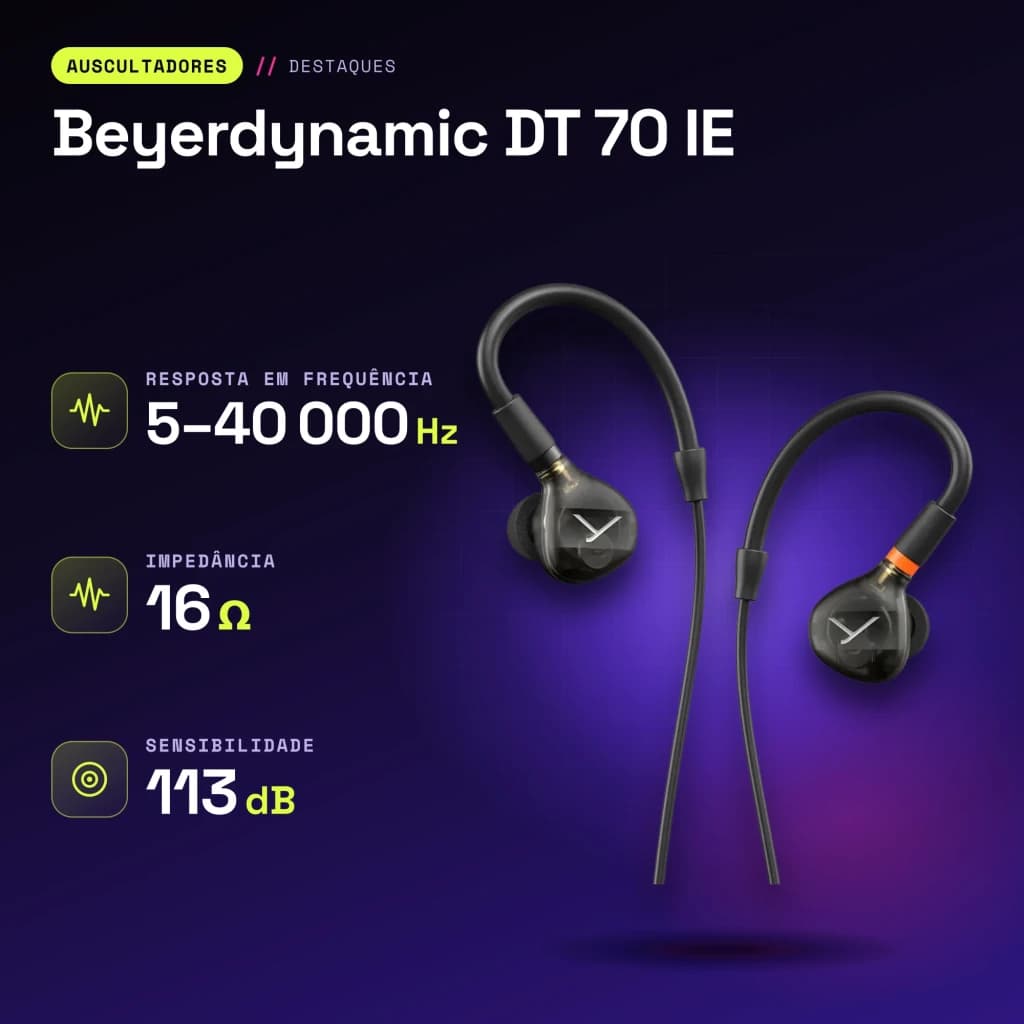 Écouteurs Beyerdynamic DT 70 IE In-Ear Jack 3,5 mm - caractéristiques