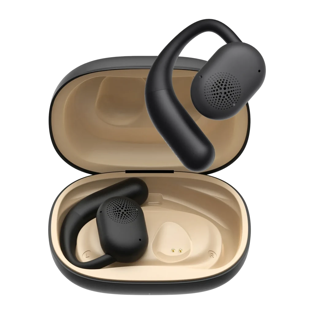 Auriculares Havit OWS914 Open-Ear Bluetooth 5.3 con Gancho de Oreja y Estuche de Carga, Color Negro