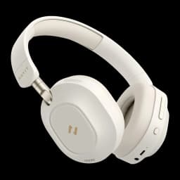 Casque Havit H668BT Arceau Bluetooth 5.4 80h Driver 40mm 32Ω, vue latérale: coussinets blancs, logo doré et boutons