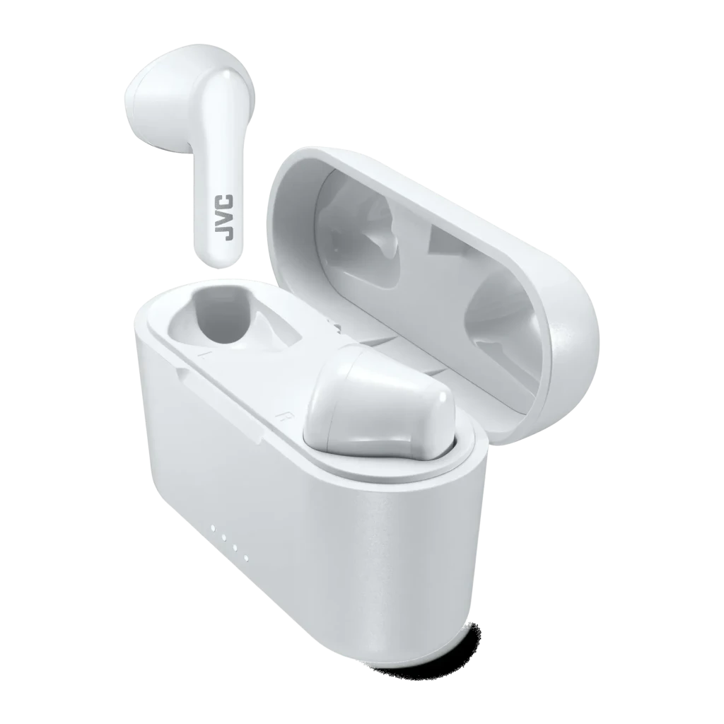 Auriculares True Wireless JVC HA-A3T Bluetooth 5.1 con Resistencia IPX4 y 22 Horas de Autonomía Blanco