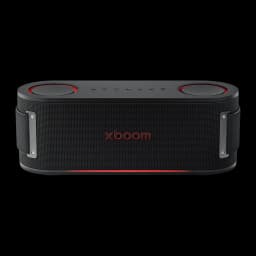 Altavoz portátil LG XBoom Bounce by will.i.am 2.1 IP67 40W 30h Bluetooth 5.3, vista frontal: rejilla textil negra con logo