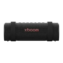 Altavoz portátil LG XBOOM Grab by will.i.am IP67 30W 20h Bluetooth 5.3, vista frontal: cuerpo cilíndrico negro con rejilla