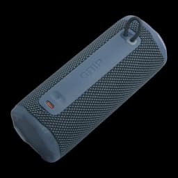 Enceinte portable JBL Grip IP68 16W 14h Bluetooth 5.4, vue arrière: port USB-C, bouton et mousqueton avec cordon bleu