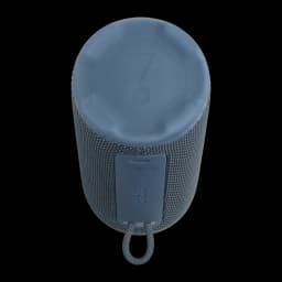 Enceinte portable JBL Grip IP68 16W 14h Bluetooth 5.4 bleu, vue du dessus: capuchon silicone, grille textile et anneau