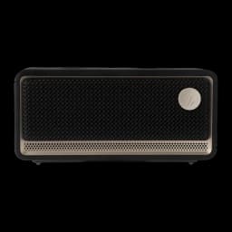 Altavoz Edifier ES60 34W 9h Bluetooth 5.4, vista frontal: rejilla negra con franja dorada y logo circular