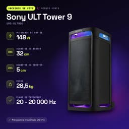 Enceinte de fête Sony ULT Tower 9 SRS-ULT900 148W Bluetooth 5.3 - caractéristiques