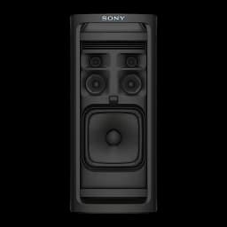 Enceinte de fête Sony ULT Tower 9 SRS-ULT900 148W Bluetooth 5.3, vue avant: quatre médiums et woofer carré noir