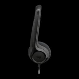 Auriculares com microfone Logitech H390 Diadema USB-A, vista lateral: concha direita com logo logi e cabo