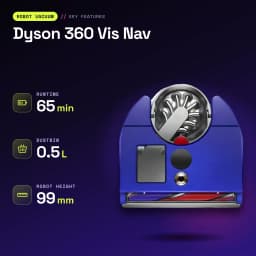 Robot aspirador Dyson 360 Vis Nav Sensor de infravermelhos 65min - características