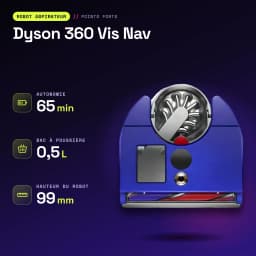 Robot aspirador Dyson 360 Vis Nav Sensor de infravermelhos 65min - características