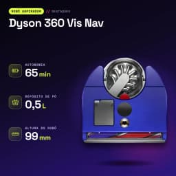 Robot aspirador Dyson 360 Vis Nav Sensor de infravermelhos 65min - características