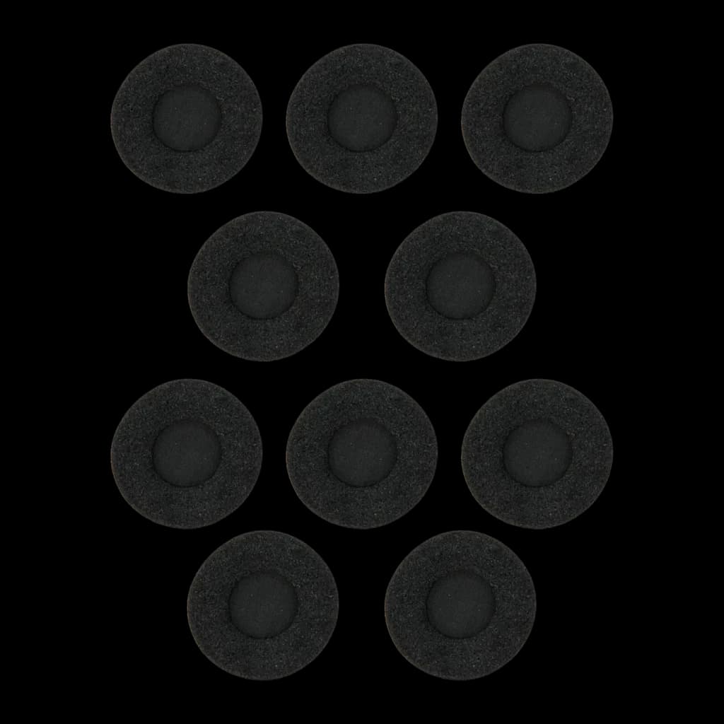 Almohadillas de repuesto Jabra Biz 2300 Espuma talla L Pack 10 unidades, vista frontal: 10 almohadillas negras circulares