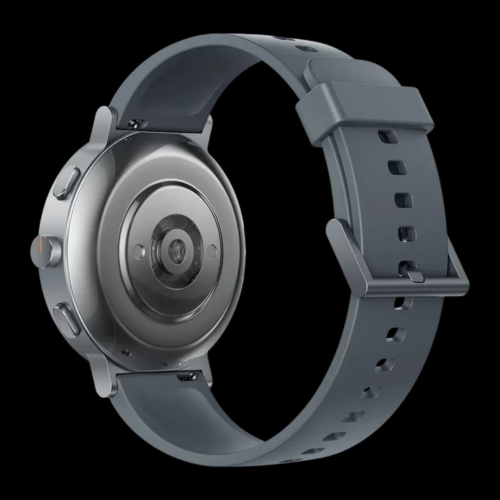 Realme Watch S5 Gris Pierre GPS Intégré Appels Bluetooth, vue arrière: capteur optique central et boîtier métallique
