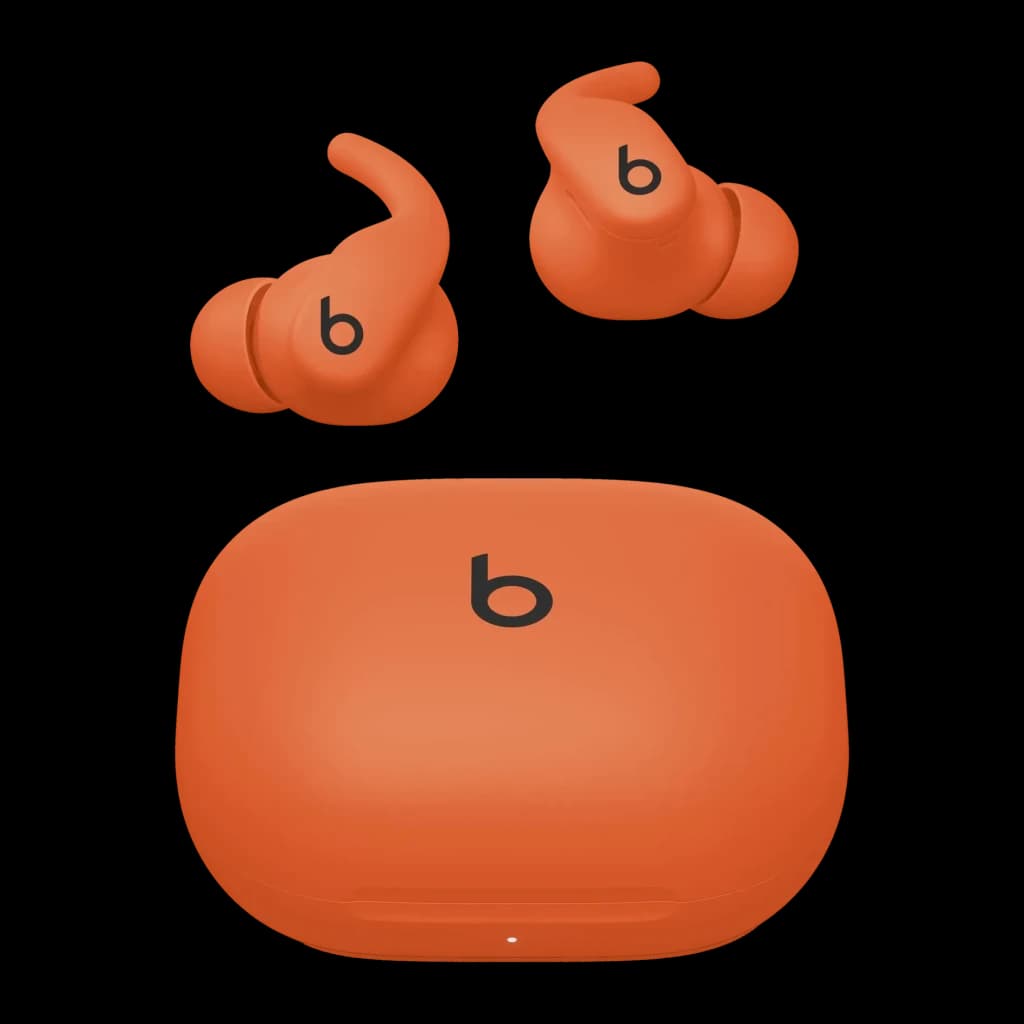 Écouteurs Beats Powerbeats Fit Réduction de Bruit Active Intra-Auriculaires Bluetooth orange, vue de face: deux écouteurs à