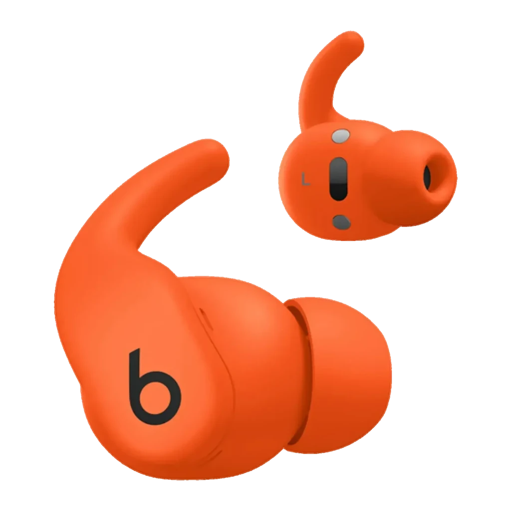 Écouteurs Beats Powerbeats Fit Réduction de Bruit Active Intra-Auriculaires Bluetooth, détail: paire orange logo b, crochet
