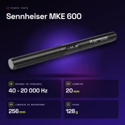 Micrófono Sennheiser MKE 600 Condensador Supercardioide XLR - características