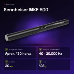 Micrófono Sennheiser MKE 600 Condensador Supercardioide XLR - características