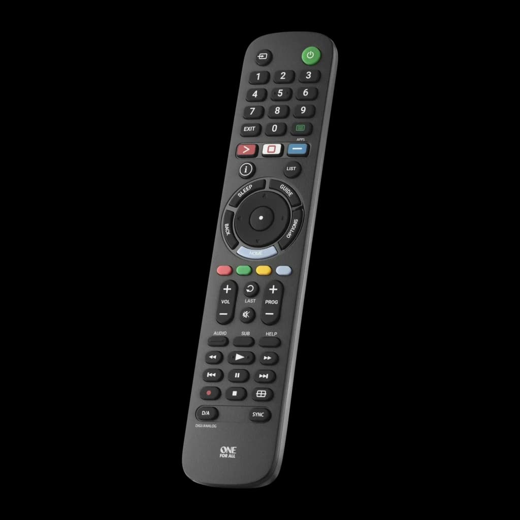 Mando a distancia One for All URC4912 Infrarrojo (IR) Sony TV, detalle: botonera completa con teclas de colores, navegación