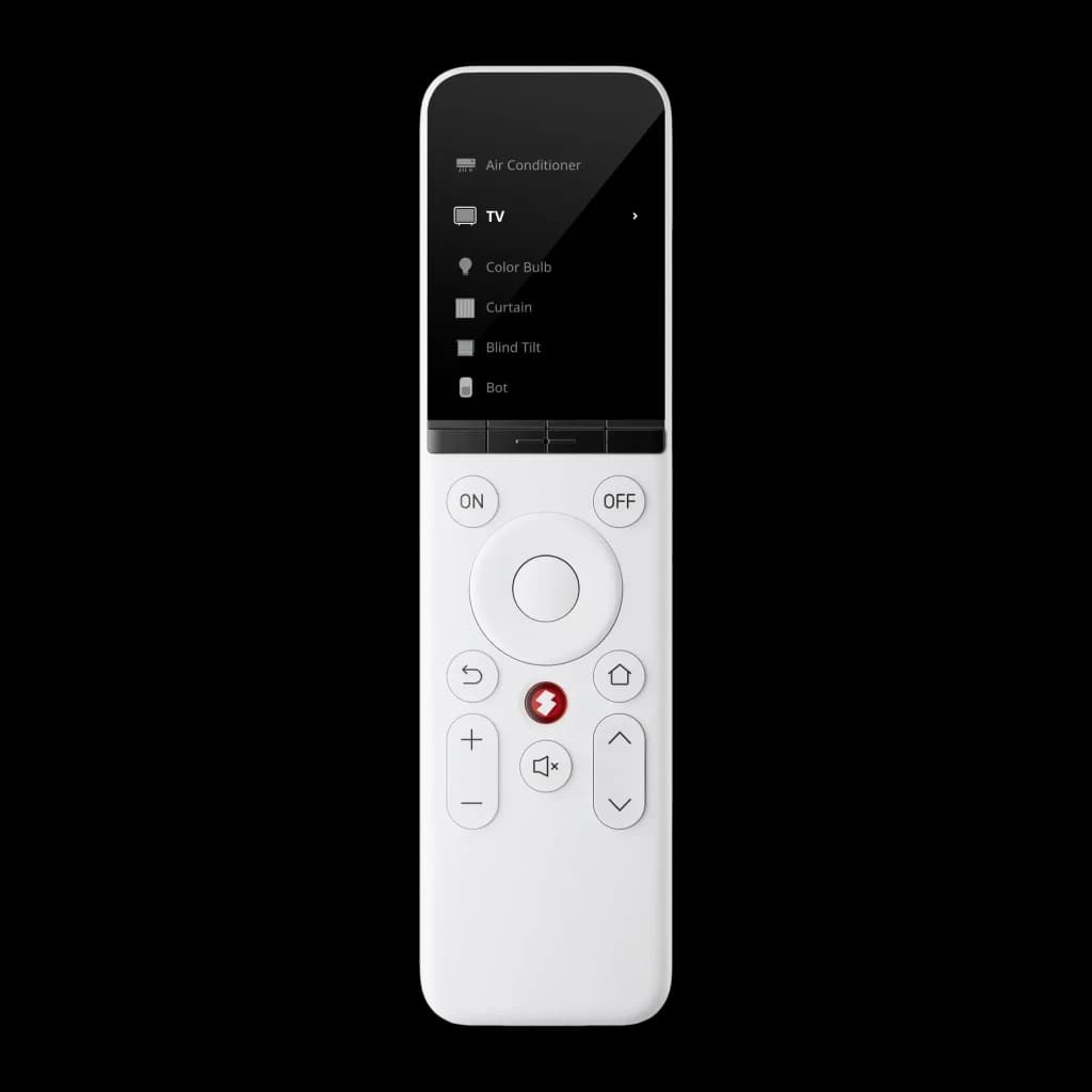 Mando a Distancia Universal SwitchBot W4600000 Bluetooth 4.2, vista frontal: pantalla táctil con menú de dispositivos