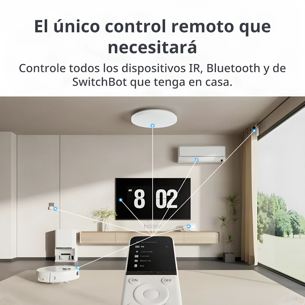 Mando a Distancia Universal SwitchBot W4600000 Bluetooth 4.2, escena: controla TV, aire acondicionado, lámpara y robot
