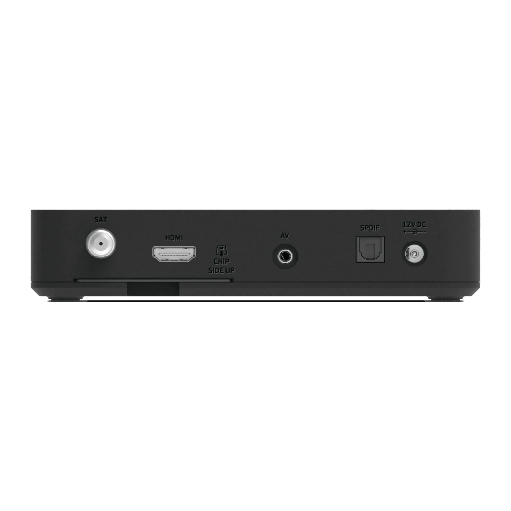 Receptor TechniSat HD-S 224+ DVB-S2 HD 1080p Satélite, panel trasero: puertos SAT, HDMI, AV, SPDIF y 12V DC