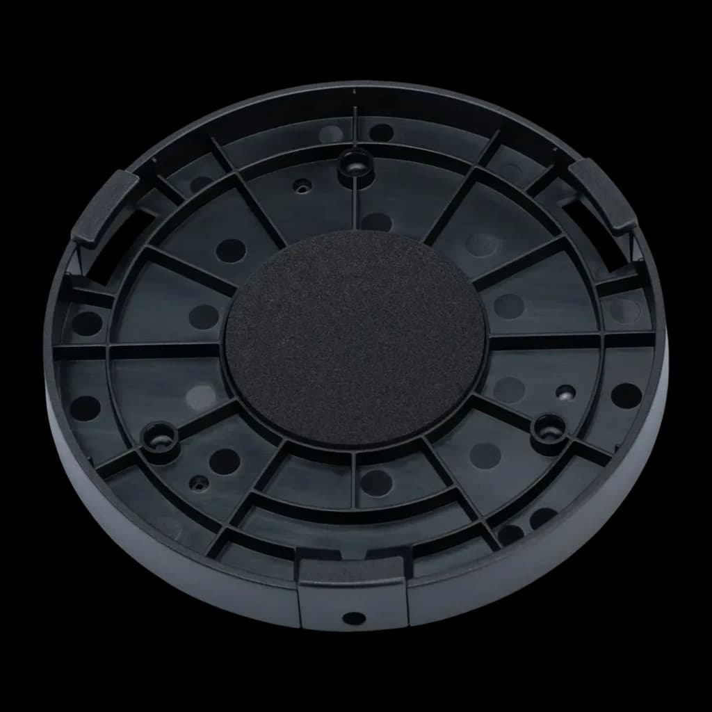 Soporte de montaje Jabra Speak 710 Secure Mount Bluetooth, vista frontal: base circular negra con estructura de rejilla