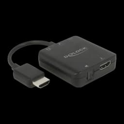 Extracteur audio Delock 63333 4K 60Hz HDMI + TOSLINK + Jack 3,5mm, vue en perspective: connecteur HDMI, port HDMI de sortie