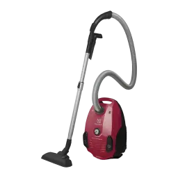 Aspirateur avec sac Electrolux Noir/Rouge 800W EPF61RR, vue latérale: corps rouge et noir avec flexible et tube télescopique