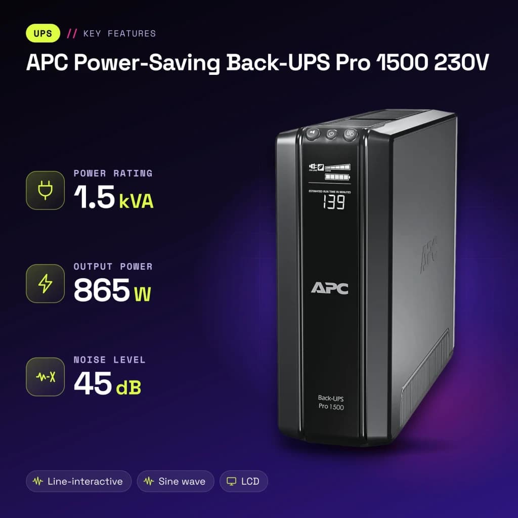 SAI APC Power-Saving Back-UPS Pro 1500 230V Línea Interactiva 1500VA Negro - características