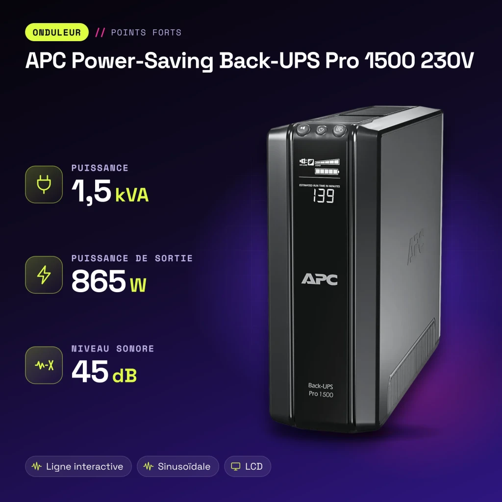 SAI APC Power-Saving Back-UPS Pro 1500 230V Línea Interactiva 1500VA Negro - características