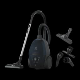 Aspirateur traîneau Electrolux PD82-4ST Noir 600W, vue principale: corps, tube, flexible et 4 accessoires inclus