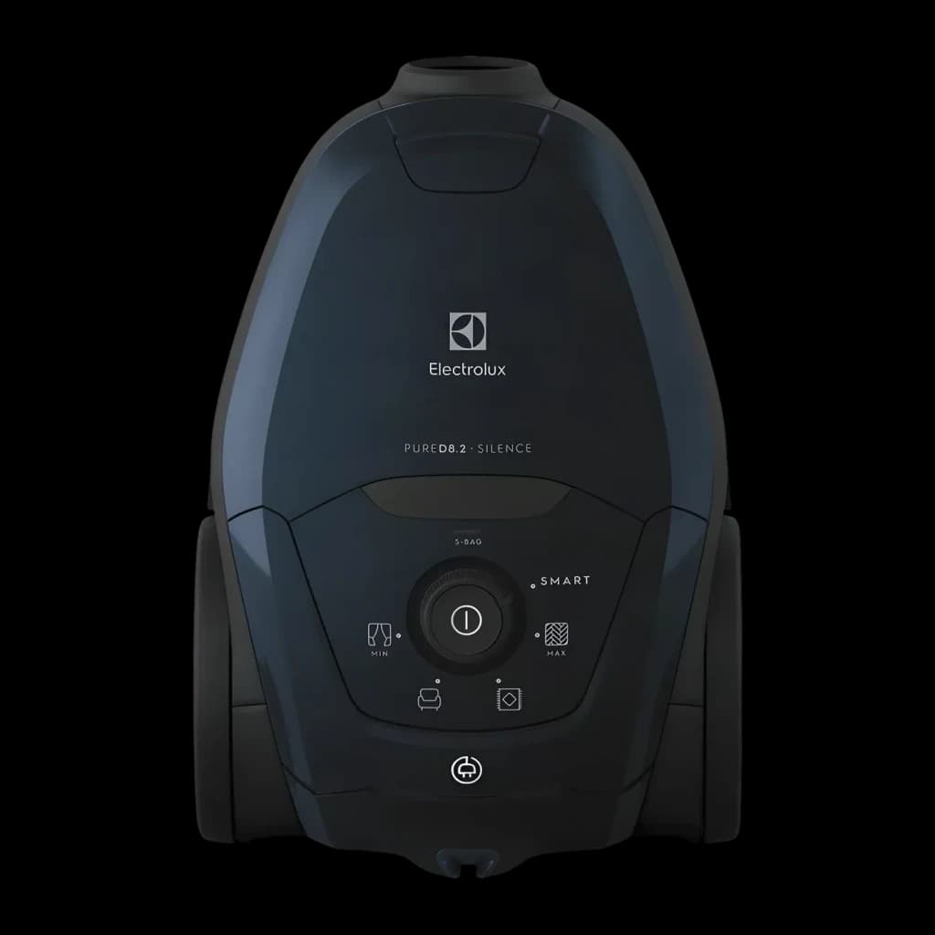 Aspirador cilíndrico Electrolux PD82-4ST Preto 600W, vista frontal: painel de controlo com seletor SMART e logótipo Pure