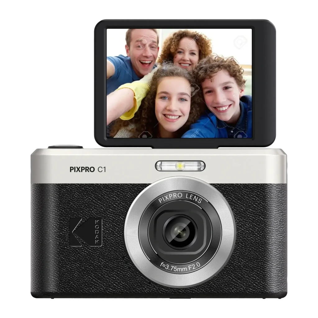 Appareil photo compact Kodak PIXPRO C1 Noir CMOS 1/3 pouce Full HD 1080p 13MP, face avant: écran rabattable avec selfie
