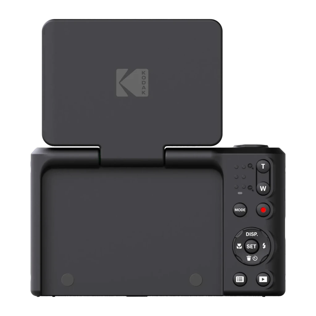 Appareil photo compact Kodak PIXPRO C1 Noir CMOS 1/3 pouce Full HD 1080p 13MP, vue arrière: écran rabattable ouvert