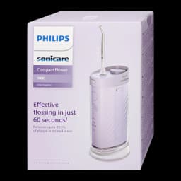 Hydropulseur dentaire Philips Sonicare Compact Flosser 1000 Sans Fil Rechargeable Pourpre HX3333, boîte face avant